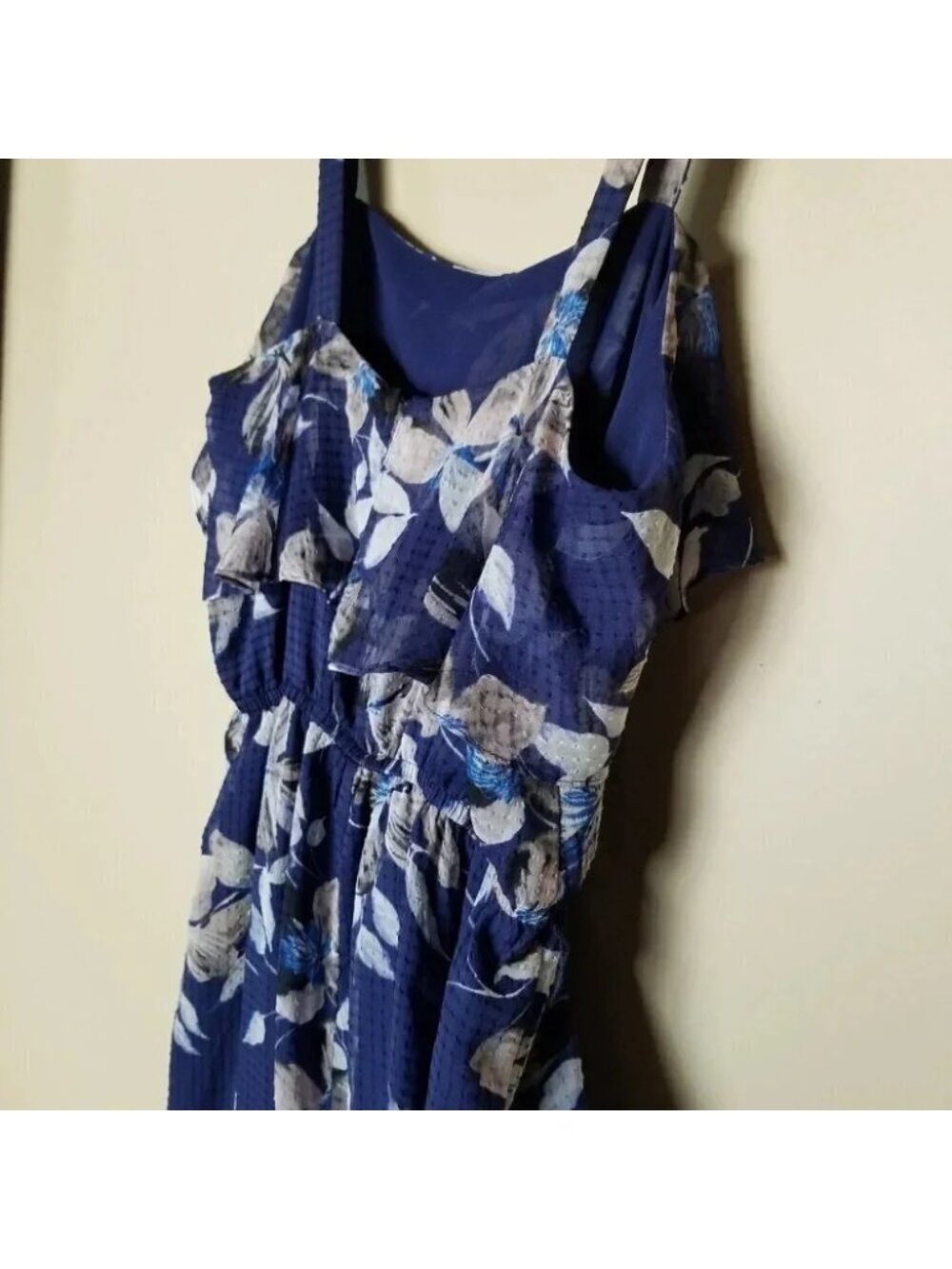 Eliza J Blue Floral Ruffle Midi Dress 14 - Picture 6 of 15